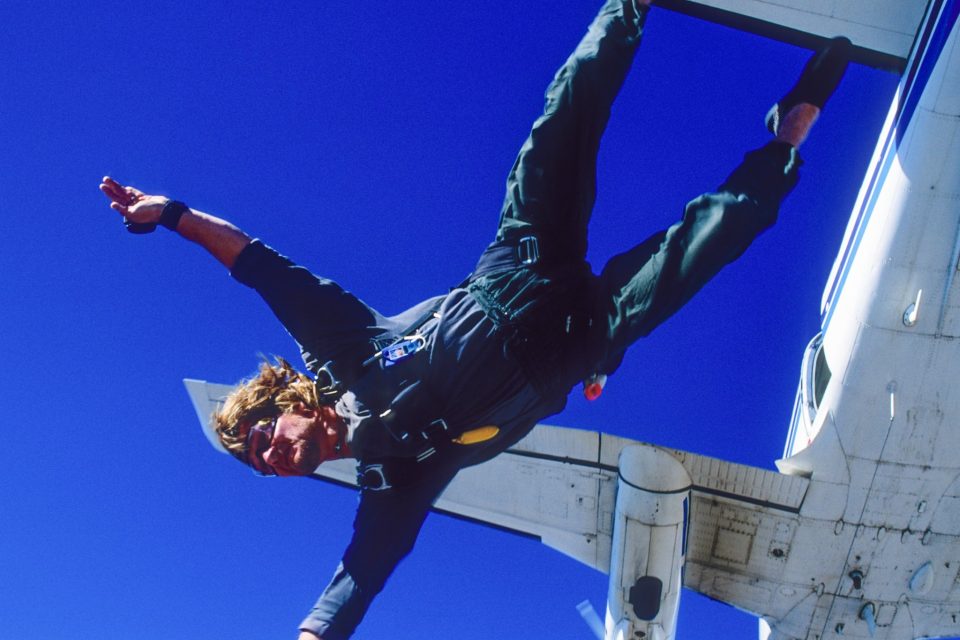 Point Break skydive exit shot