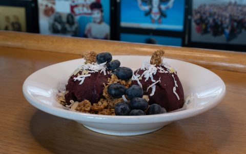 acai bowl at Skydive Perris cafe