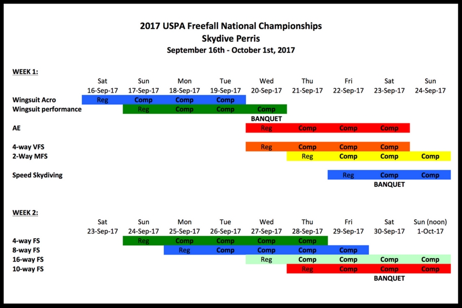 2017 uspa nationals schedule